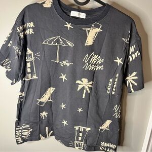 Zara Black and Cream Graphic Kids T-Shirt